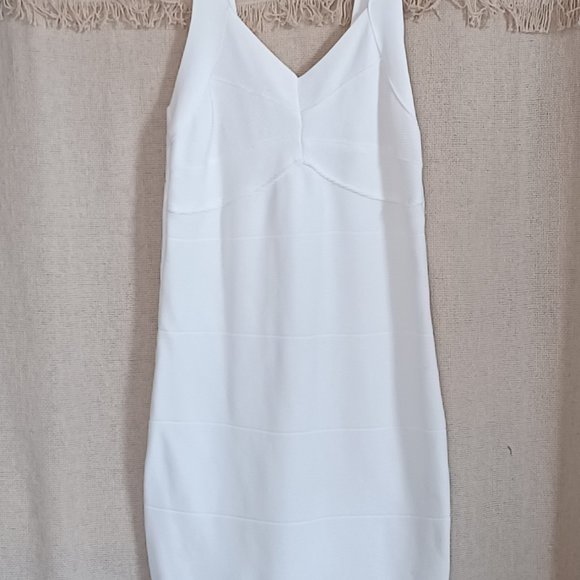 Ivory Sleeveless Bodycon Bandage Sheath Dress size L - Picture 7 of 7